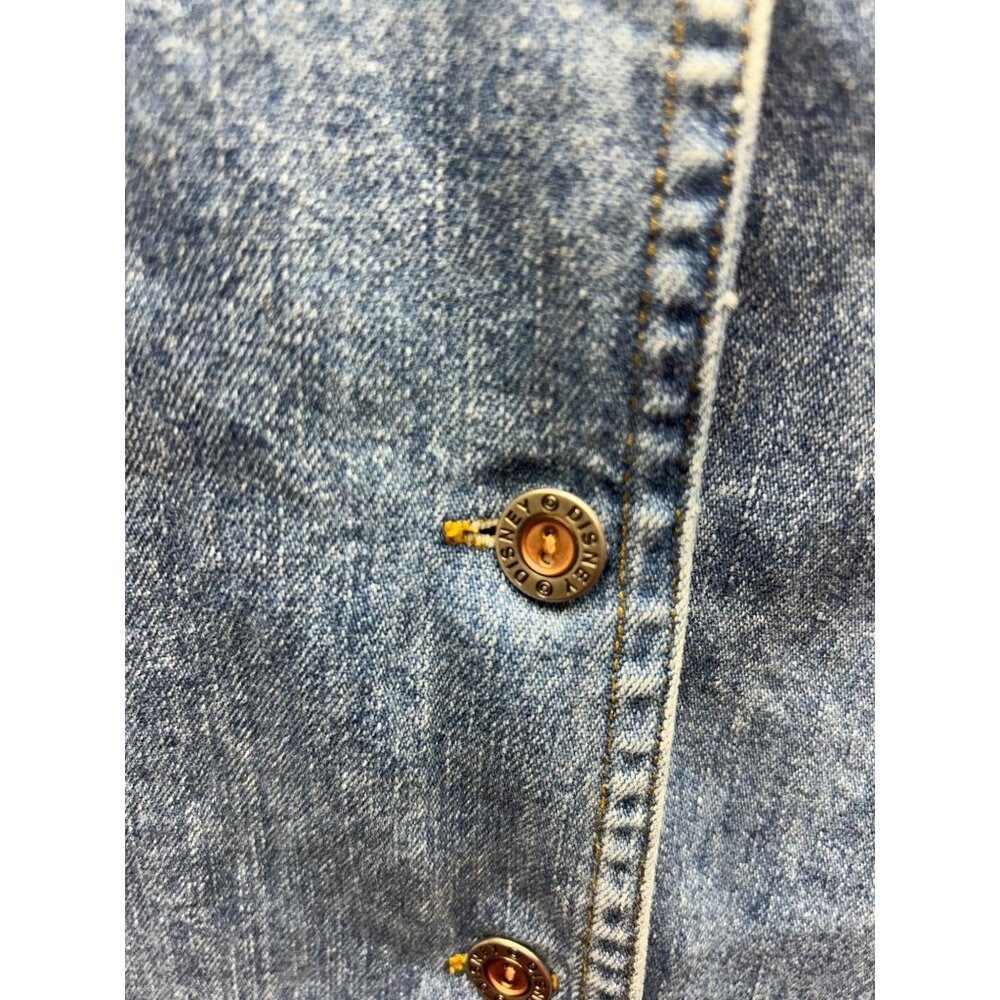 VTG Disney Denim Pooh Jumper Dress Sz L Embroidered Tigger Light Wash Cottage - Picture 7 of 12